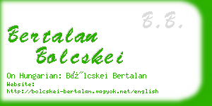 bertalan bolcskei business card